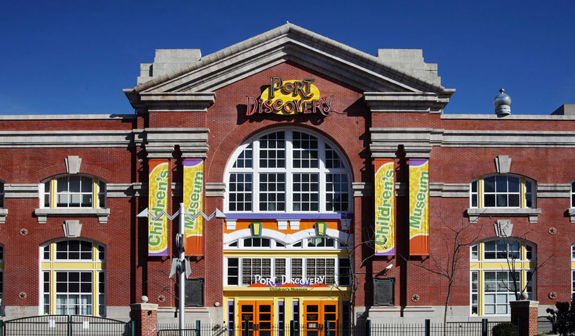front of port discovery children's museum